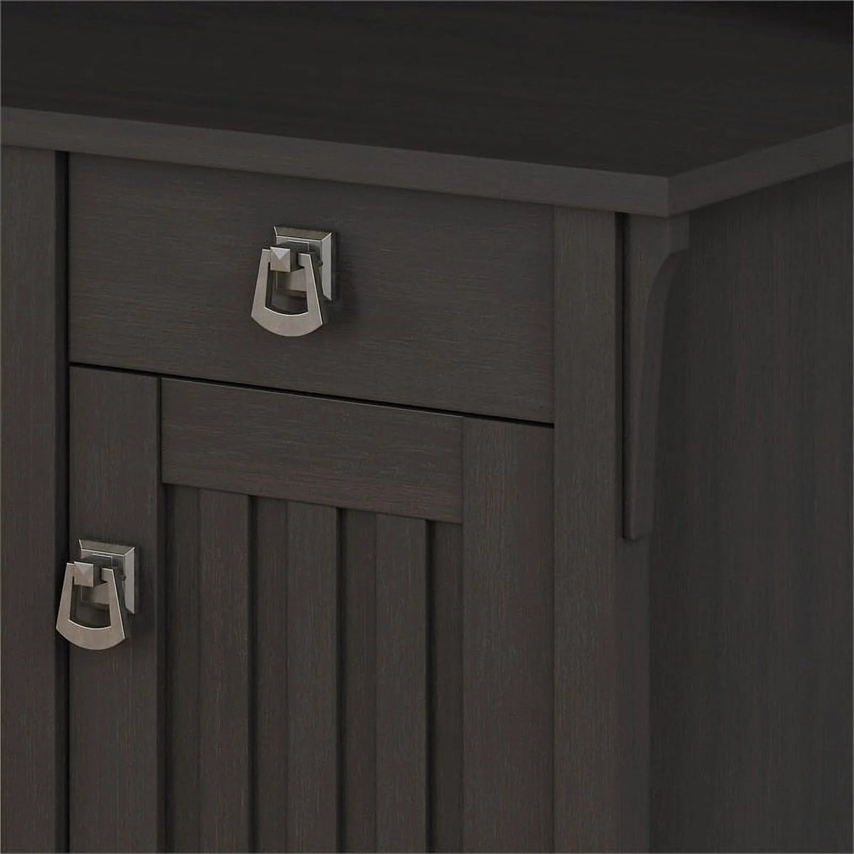 60" Wood L Shaped Desk with Hutch N691026
