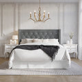 Black Velvet Upholstered Full Bed H96305