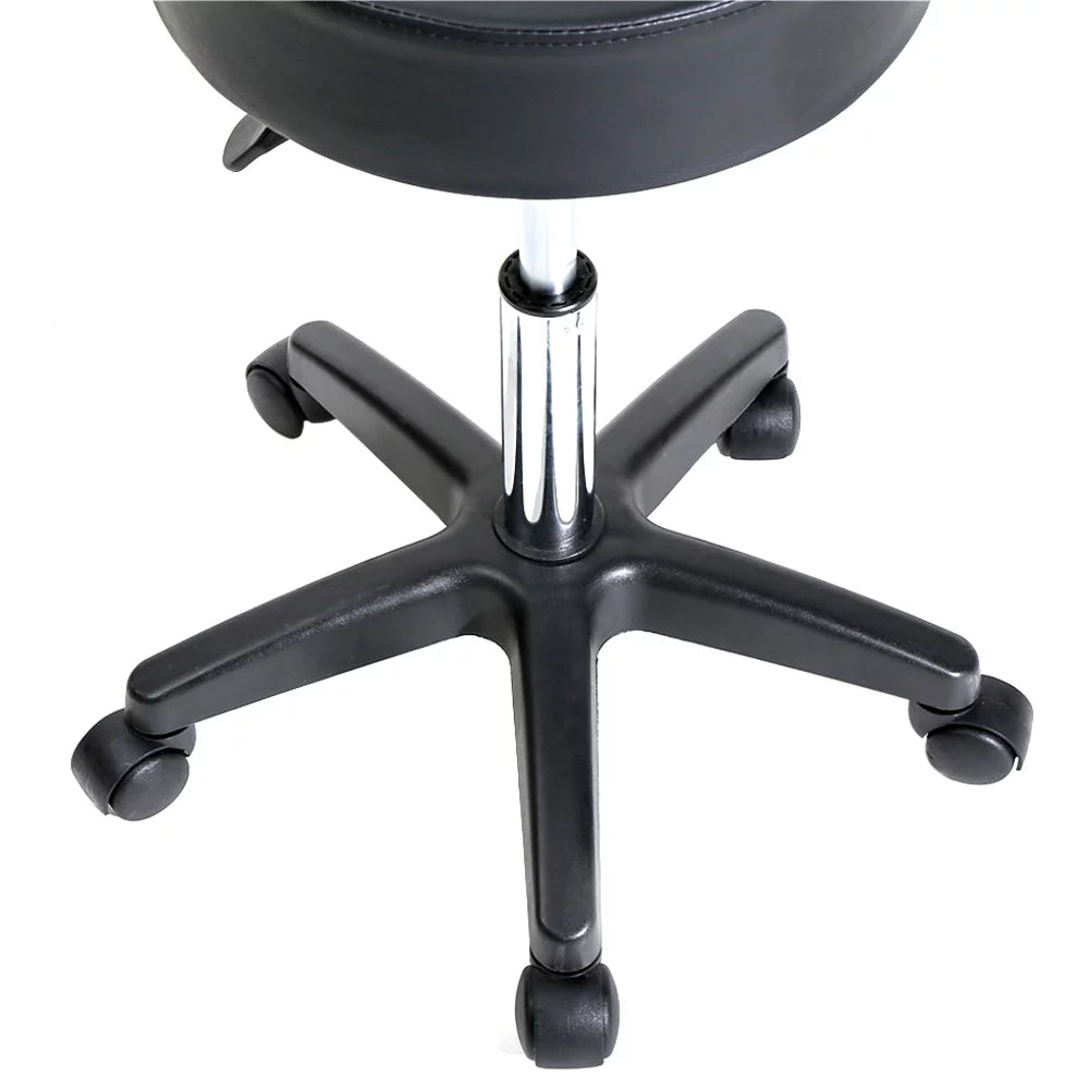 Adjustable Height Round PU Leather Rolling Stool Y666