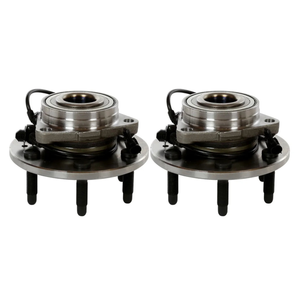 Front Wheel Bearing Hubs Drilled Slotted Rotors Black Ceramic Pads Kit I45455
