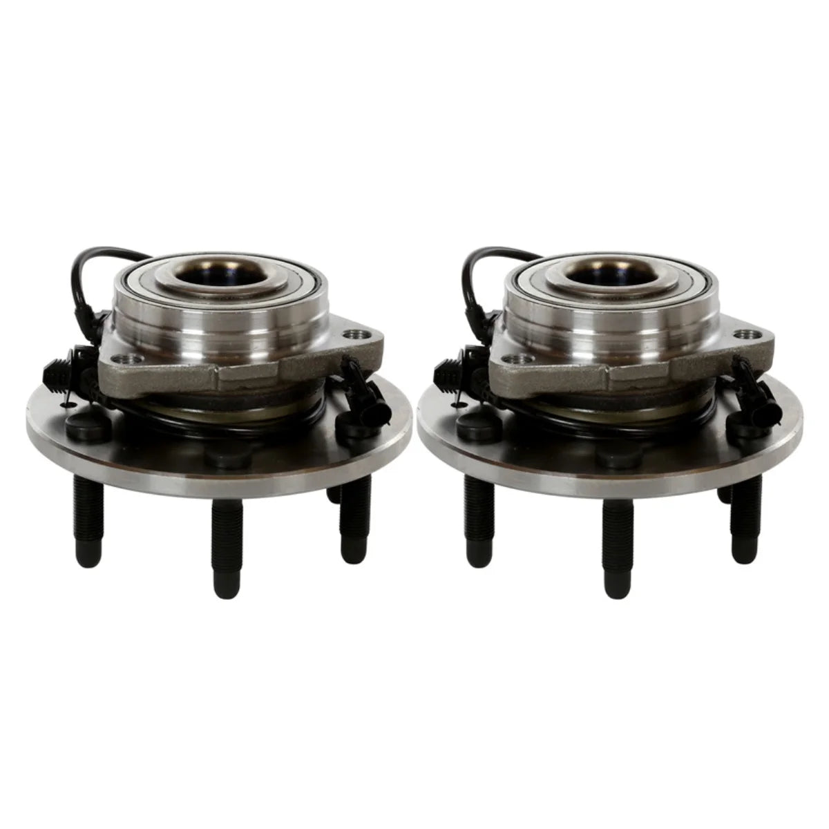 Front Wheel Bearing Hubs Drilled Slotted Rotors Black Ceramic Pads Kit I45455