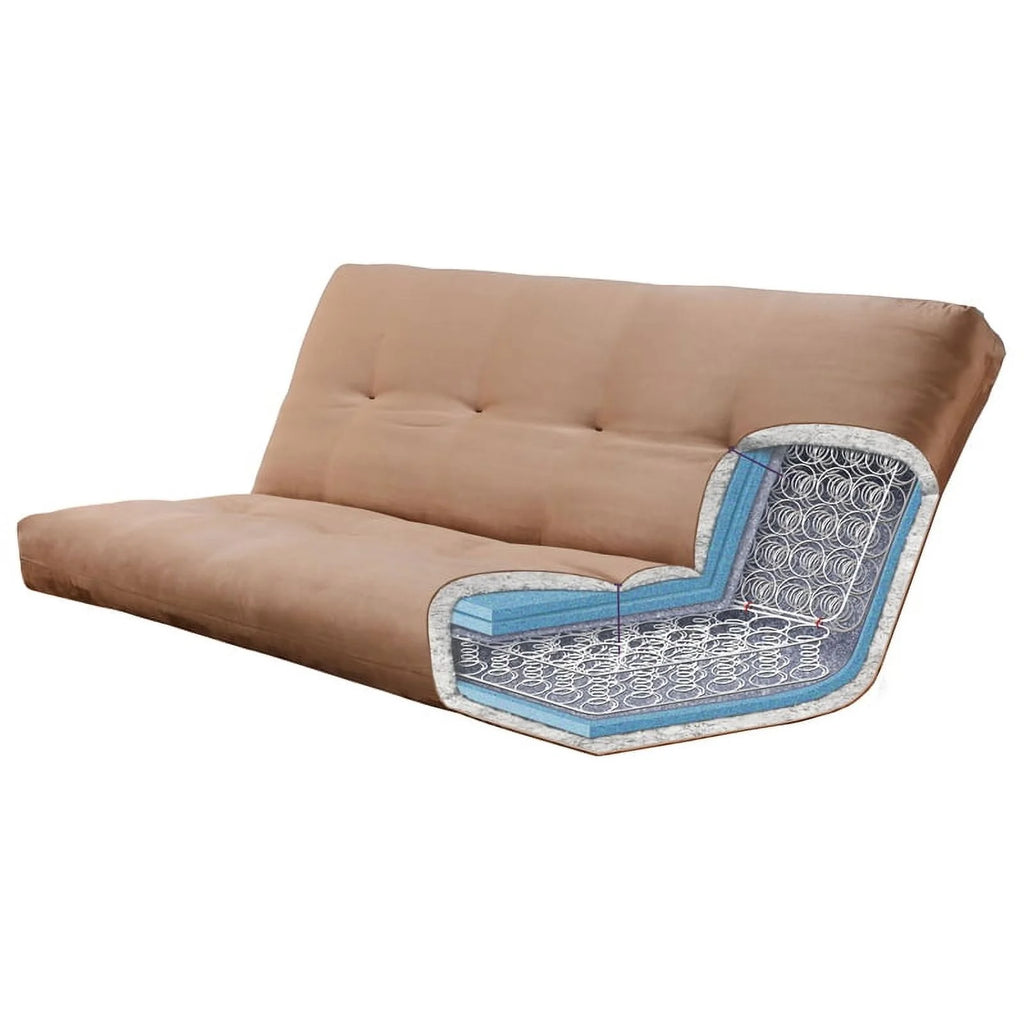 Coil Hinged Full-size Futon Mattress in Seaport Blue X49003