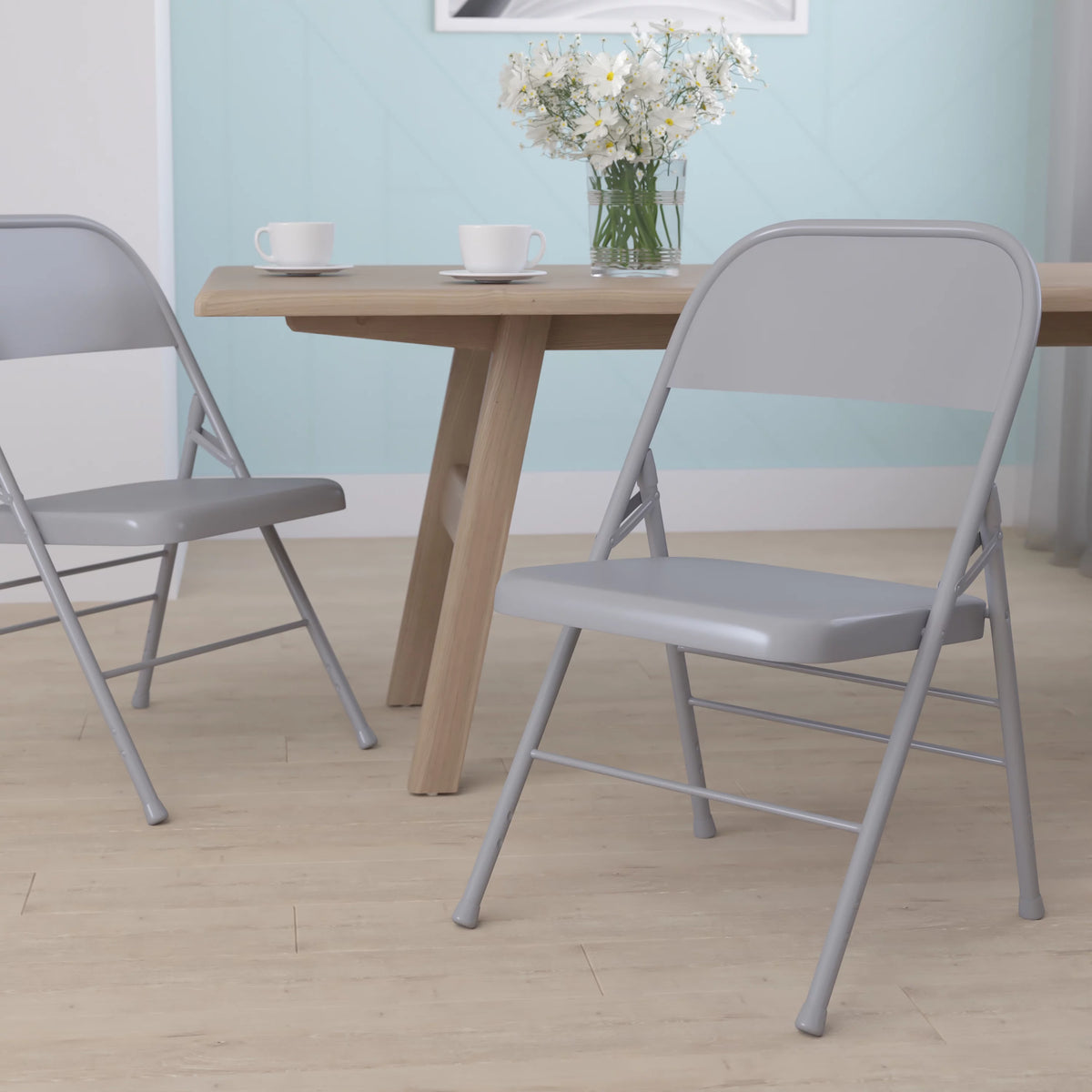 Gray Metal Folding Chair U820