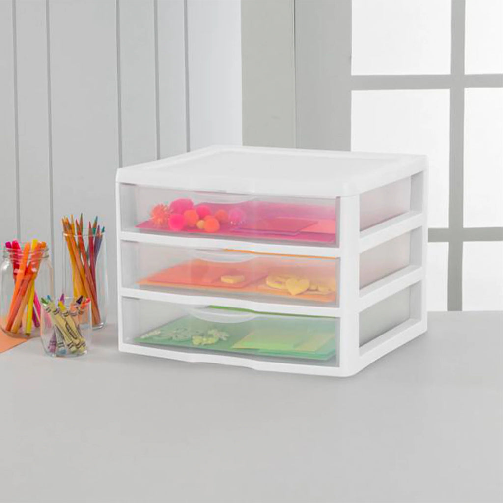 Clear Plastic 3 Drawer Storage System, 3 Pack S992