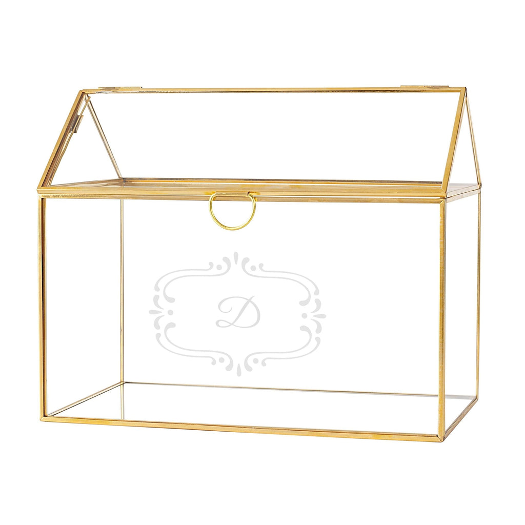 Gold Glass Terrarium Card Holder M41036