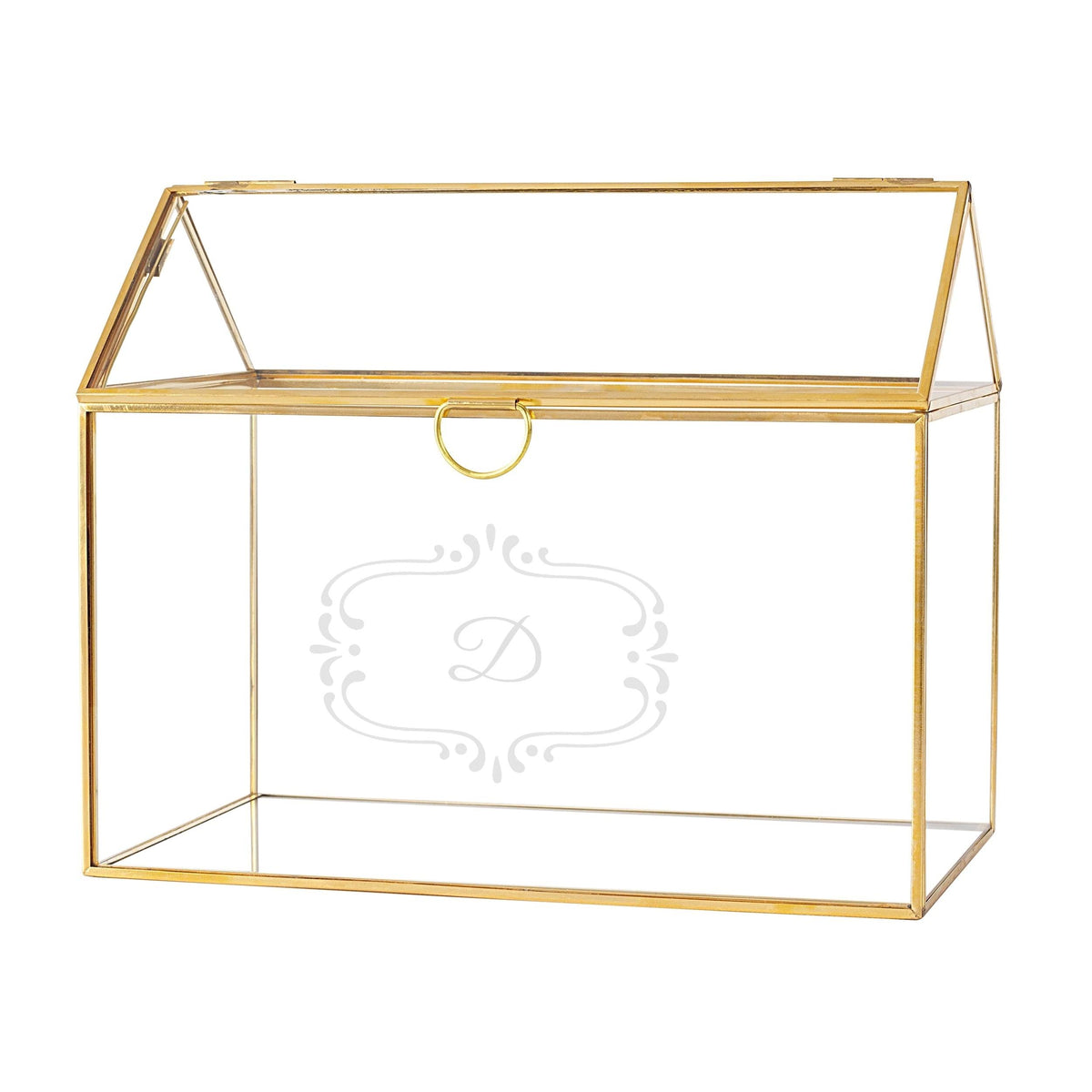 Gold Glass Terrarium Card Holder M41036