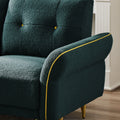 Green Sherpa Fabric 4 Seater Sectional Sofa with Ottoman Y5421