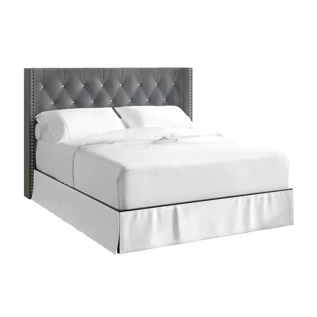 Black Velvet Upholstered Full Bed H96305
