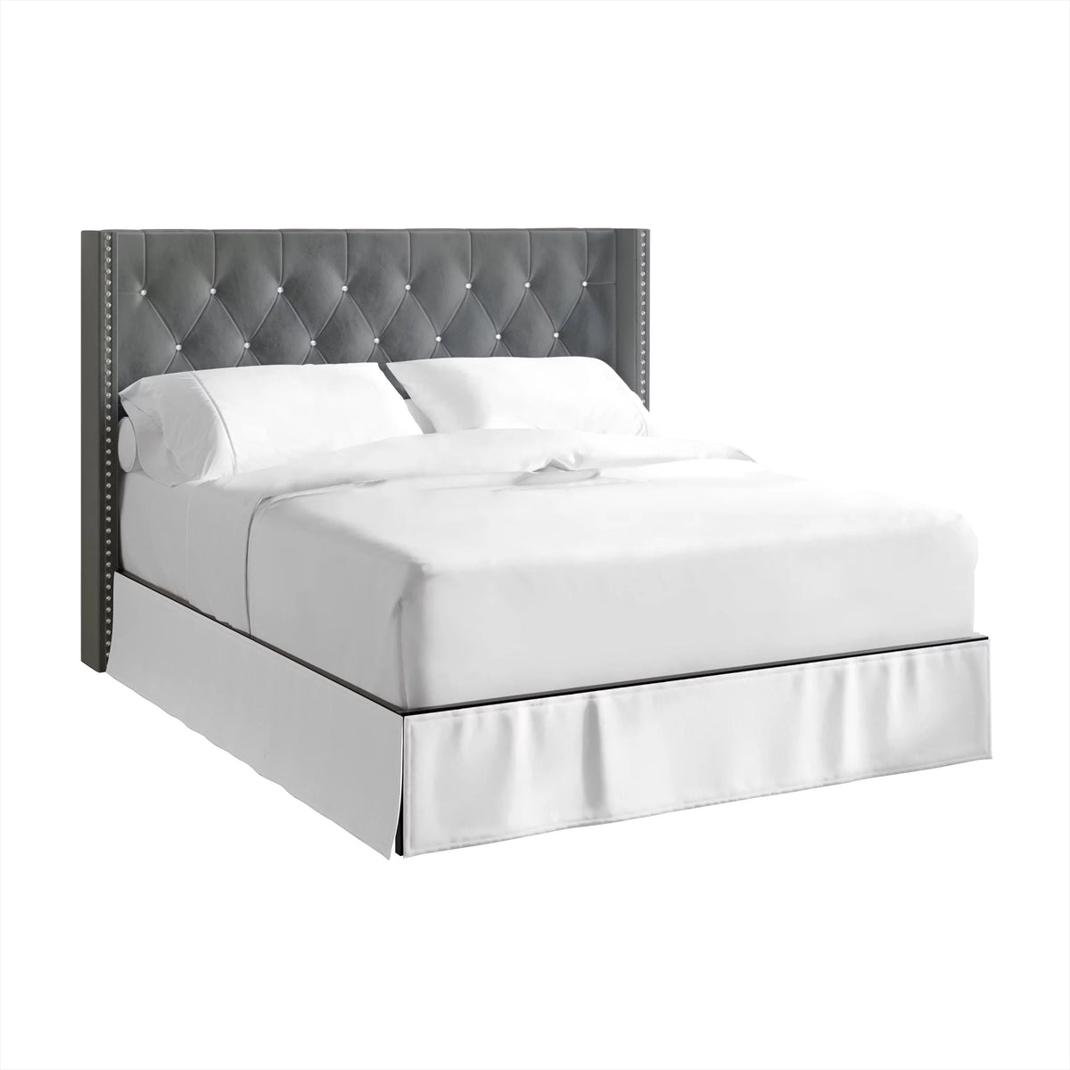 Black Velvet Upholstered Full Bed H96305