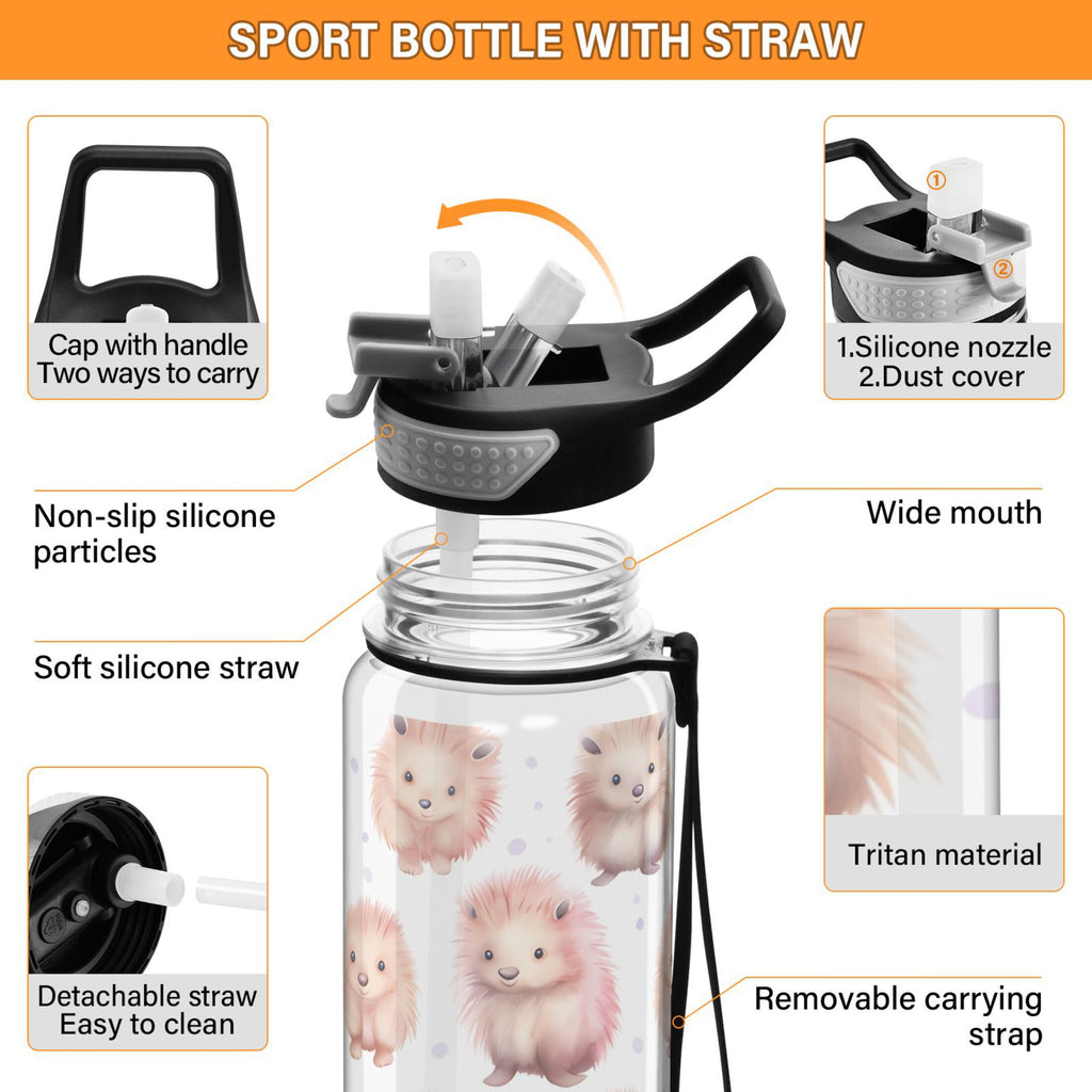 32oz Tritan Clear Water Bottle with Straw K857