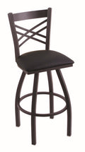 25x22 Swivel Counter Stool with Black Wrinkle Finish and Black Vinyl Seat H3501