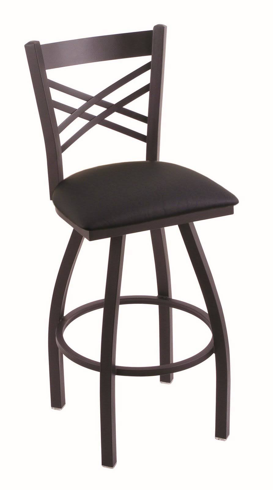 25x22 Swivel Counter Stool with Black Wrinkle Finish and Black Vinyl Seat H3501