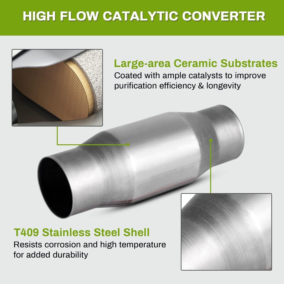 3" Inlet/Outlet Universal Fit Catalytic Converter Pack of 2 P8003