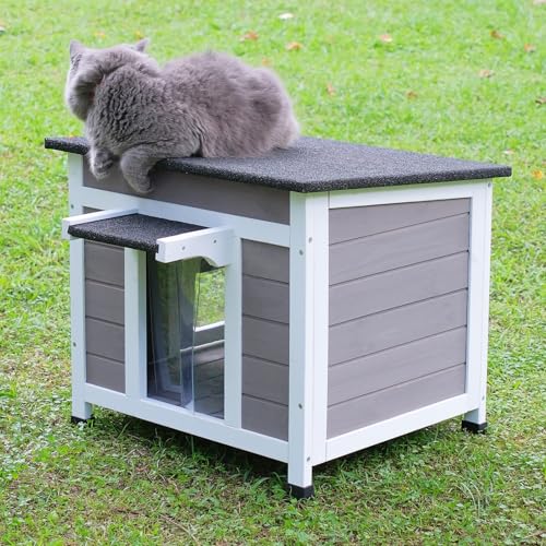 Insulated Weatherproof Cat House with Asphalt Roof Z1575