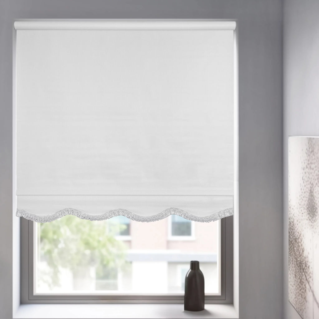 White Cordless Blackout Vinyl Roller Shade 53 in. W x 64 in. L K272262