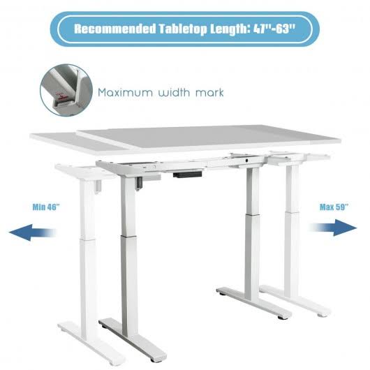 Adjustable Electric Stand Up Desk Frame White O519836