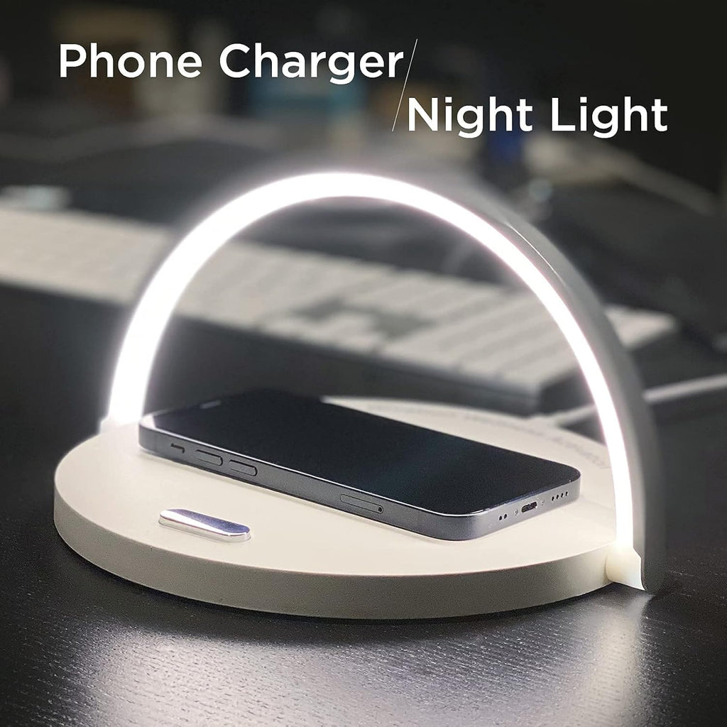 TiO2 Multifunctional Desk Lamp with Wireless Charger, Modern LED Lamp Q937