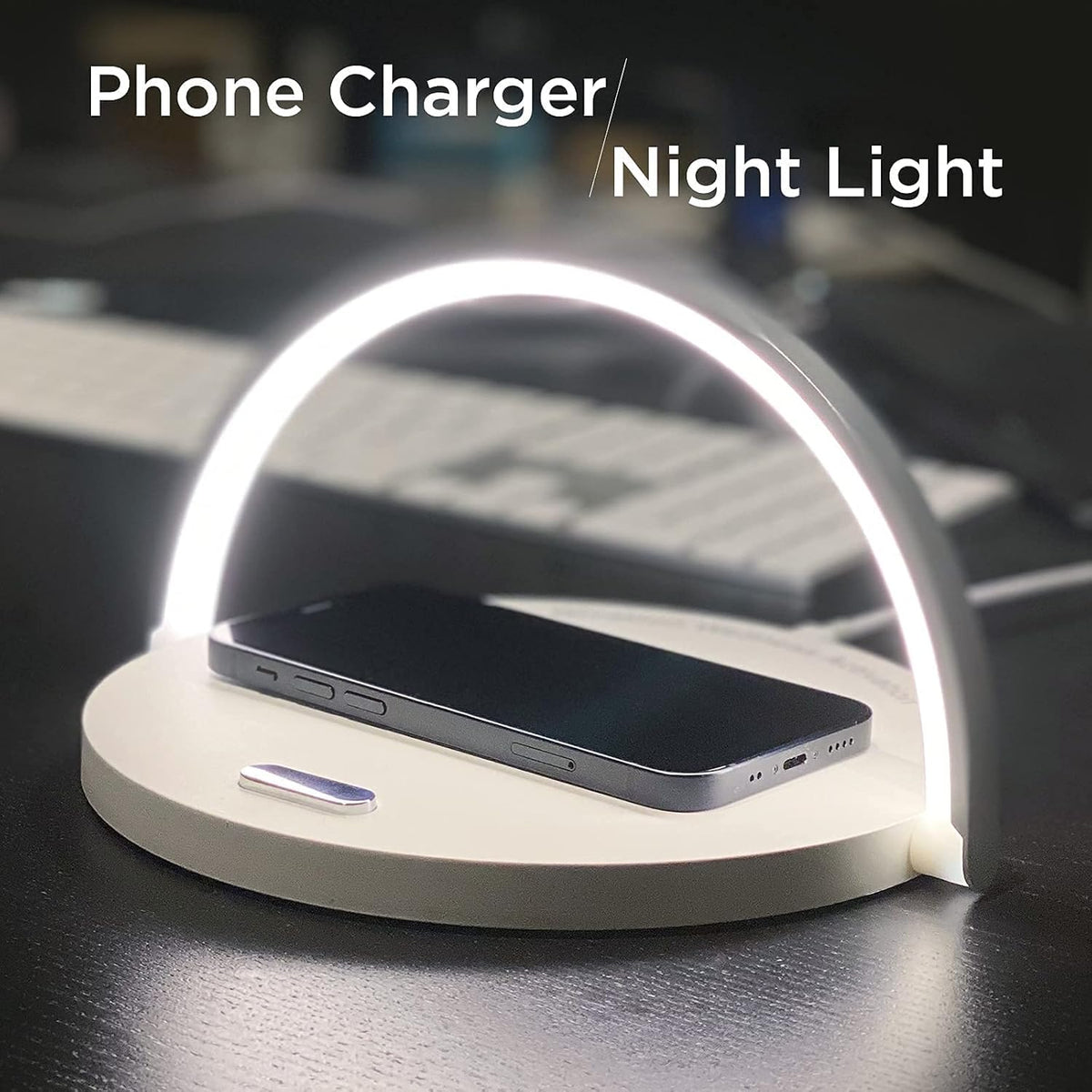 TiO2 Multifunctional Desk Lamp with Wireless Charger, Modern LED Lamp Q937