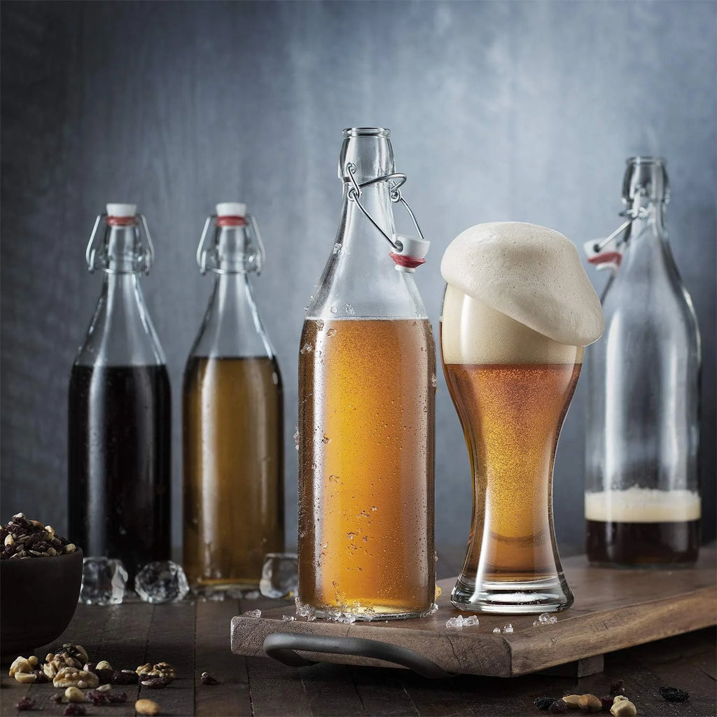Clear Glass Swing Top Bottles 6 Pack 1 Liter Z8937