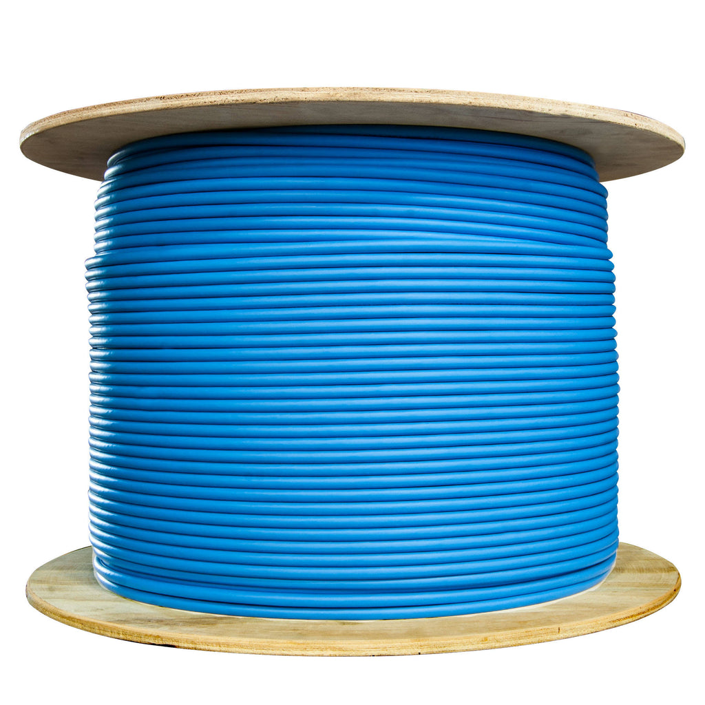 Bulk Shielded Cat6 Blue Ethernet Cable Solid Spool 1000 Foot H867029