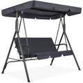 2-Person Convertible Canopy Swing Glider Lounge Chair with Removable Cushions Blue U66970