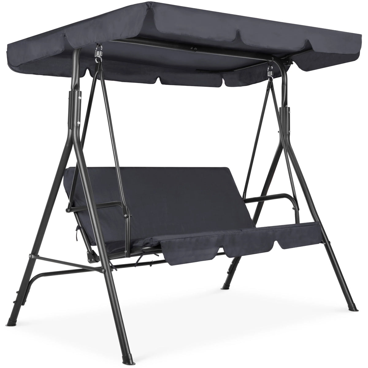 2-Person Convertible Canopy Swing Glider Lounge Chair with Removable Cushions Blue U66970