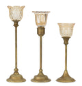 Candle Holder Set of 3 Metal Glass X522695