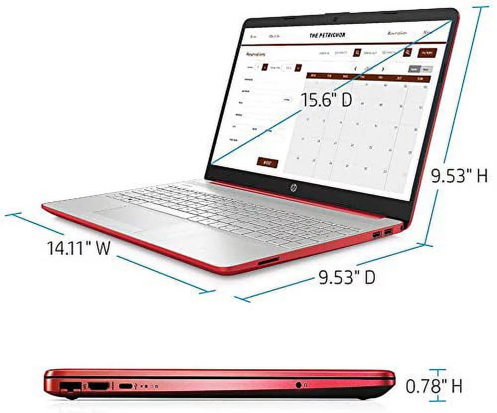15.6" HD Laptop Intel Pentium Gold 16GB DDR4 256GB SSD Windows 11 Pro Scarlet Red H505