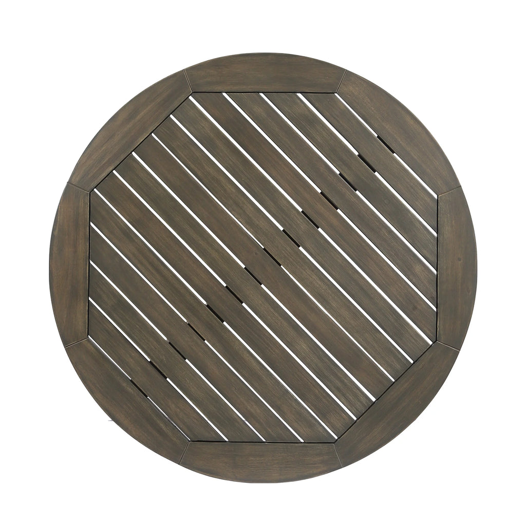 Round Wooden Patio Dining Table Y259