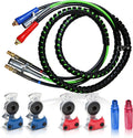 15 Feet 7 Way Semi Truck Trailer Electrical Cable ABS Wire & Air Hose Assembly with Aluminum Service Emergency Glad Hands Y860638