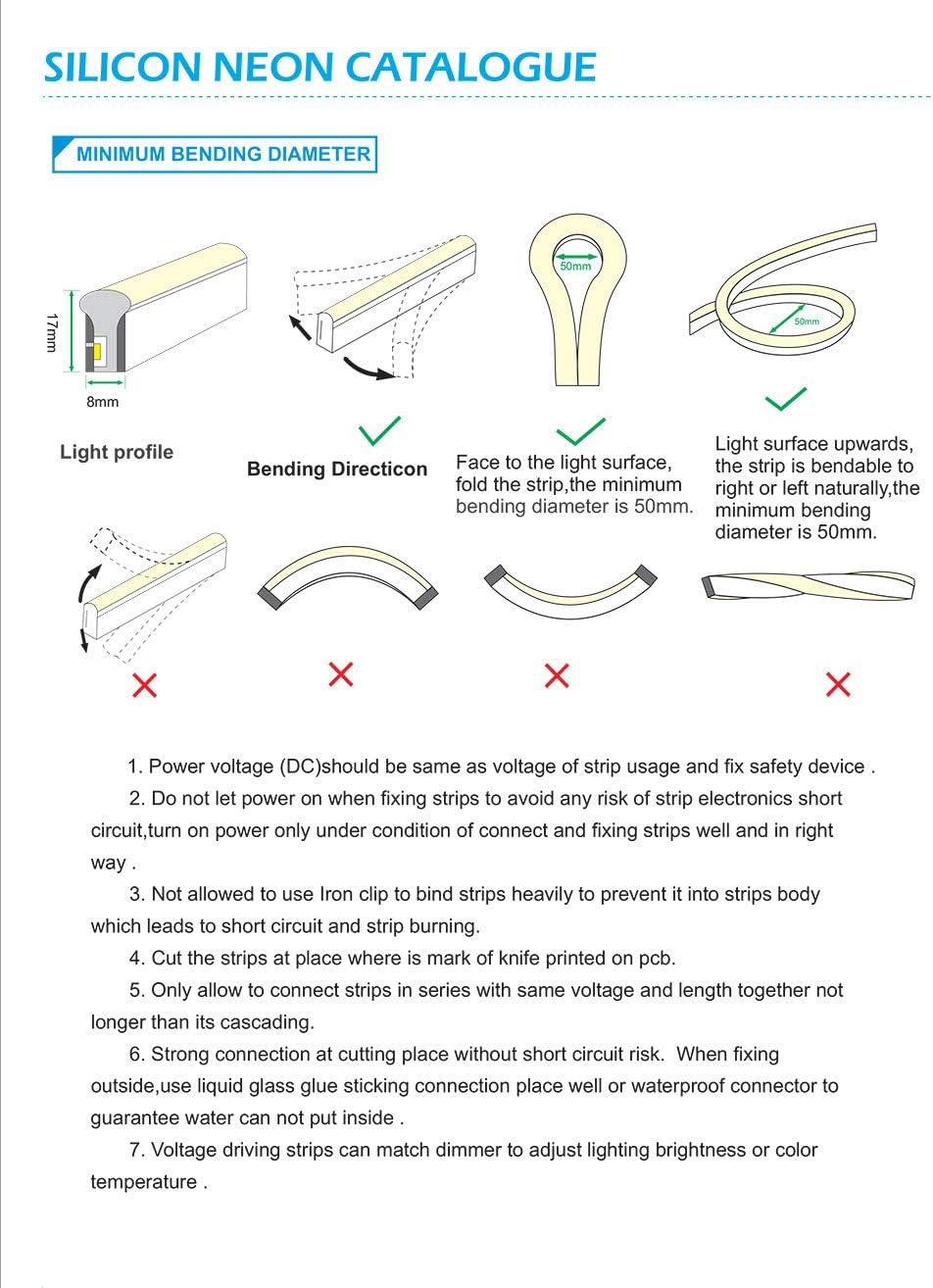 24V RGB LED Neon Strip Light Waterproof IP67, 5M/16.4ft, Pack of 2 C991