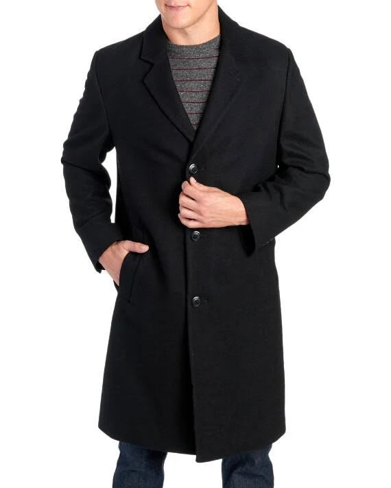 Black Wool Top Coat B812539