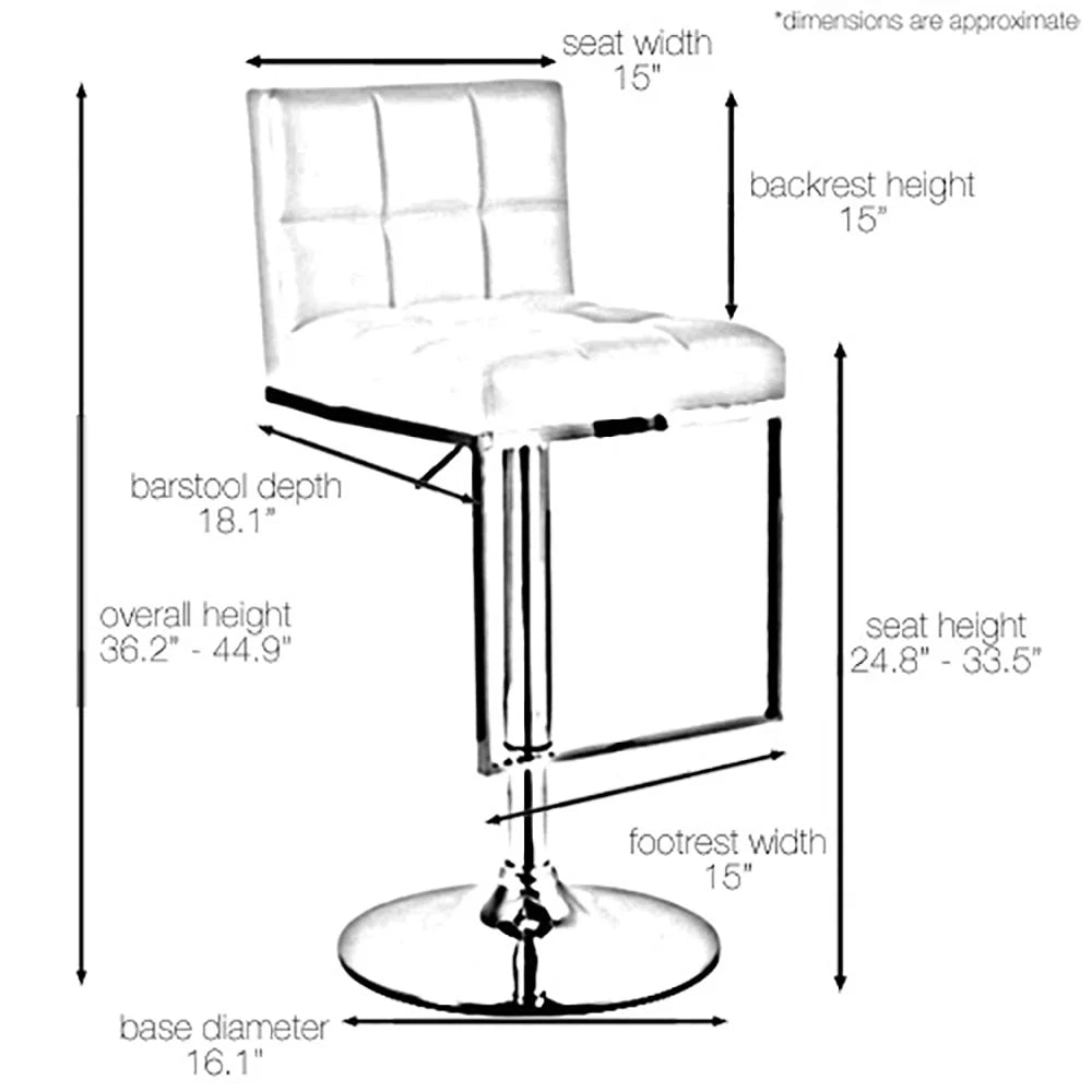 Set of 4 Adjustable Height Counter Bar Stool F427