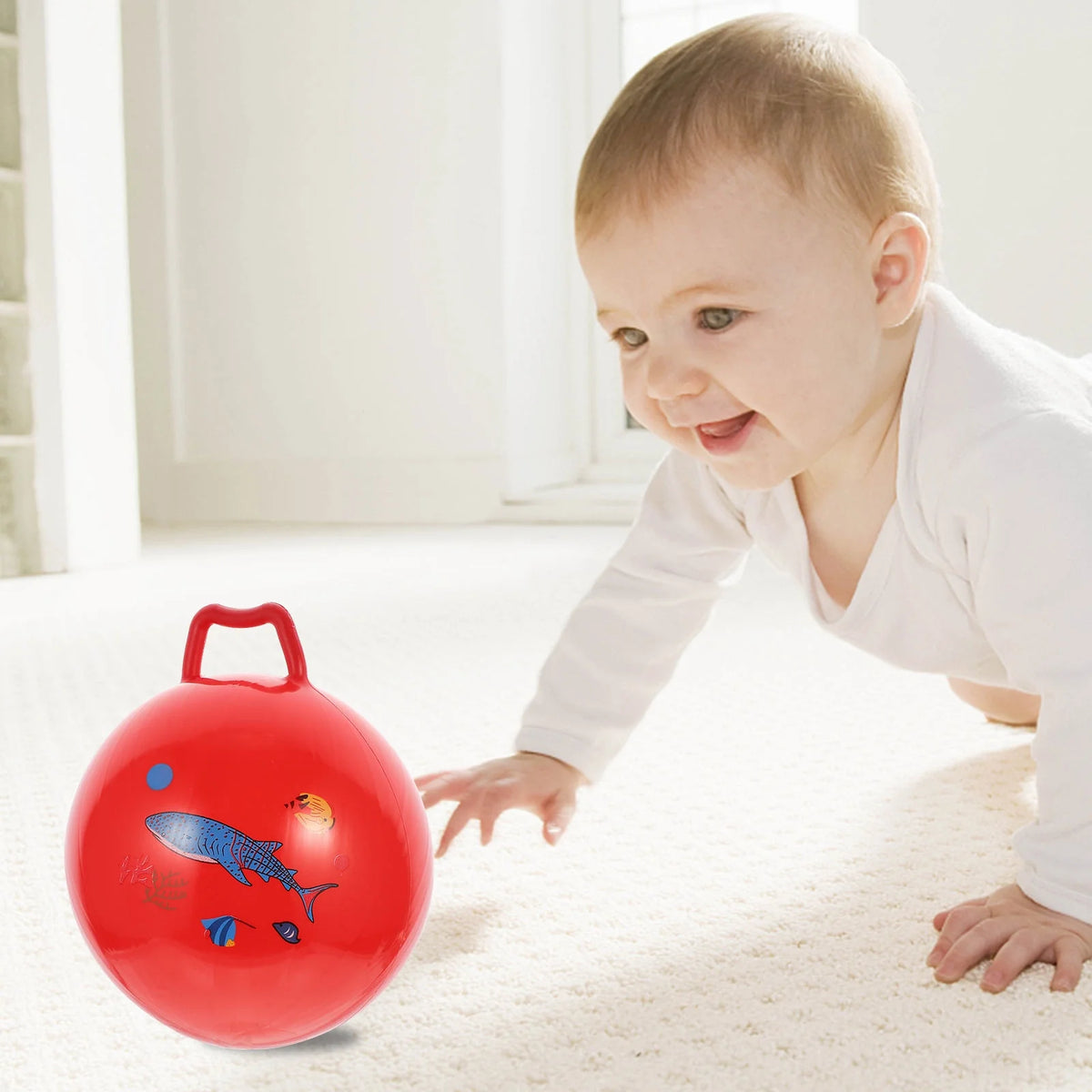 3Pcs Inflatable Hopper Balls with Handle V789997