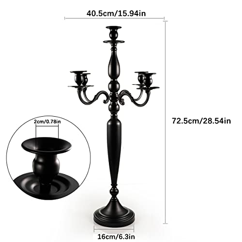 Black 4Pcs Metal Candelabra Candle Holder K316