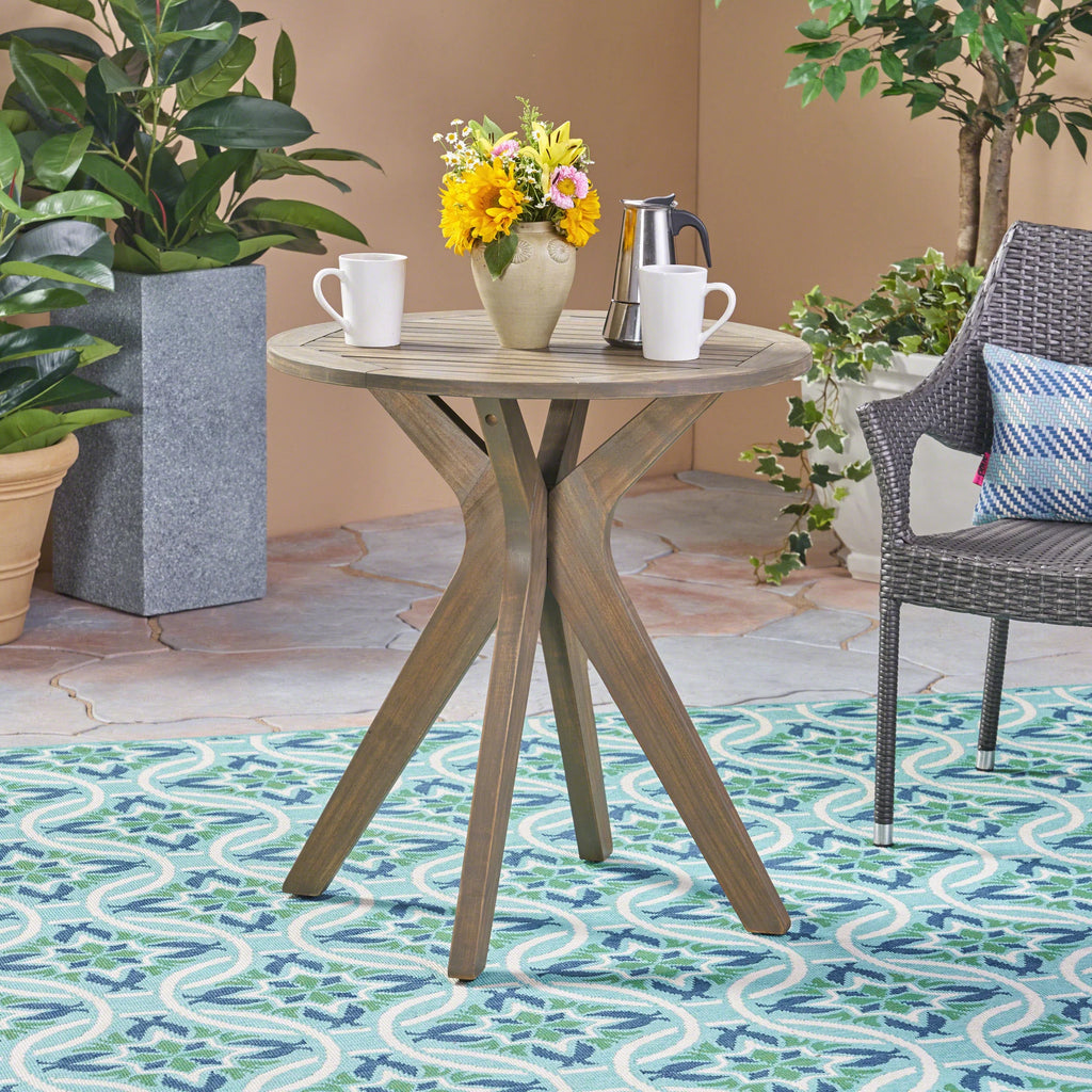 Round Wooden Patio Dining Table Y259