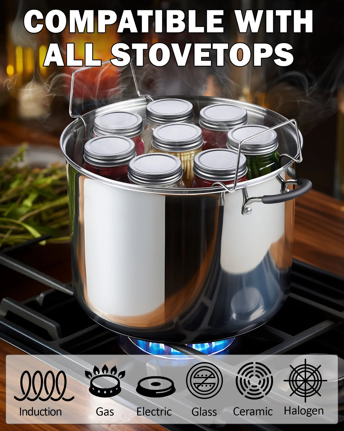 20 Quart Stainless Steel Canning Pot with Glass Lid H2769