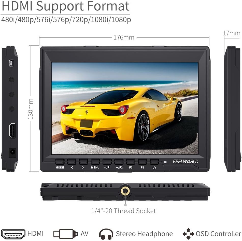 7" HD 1280x800 Field Monitor LCD IPS Screen E8831