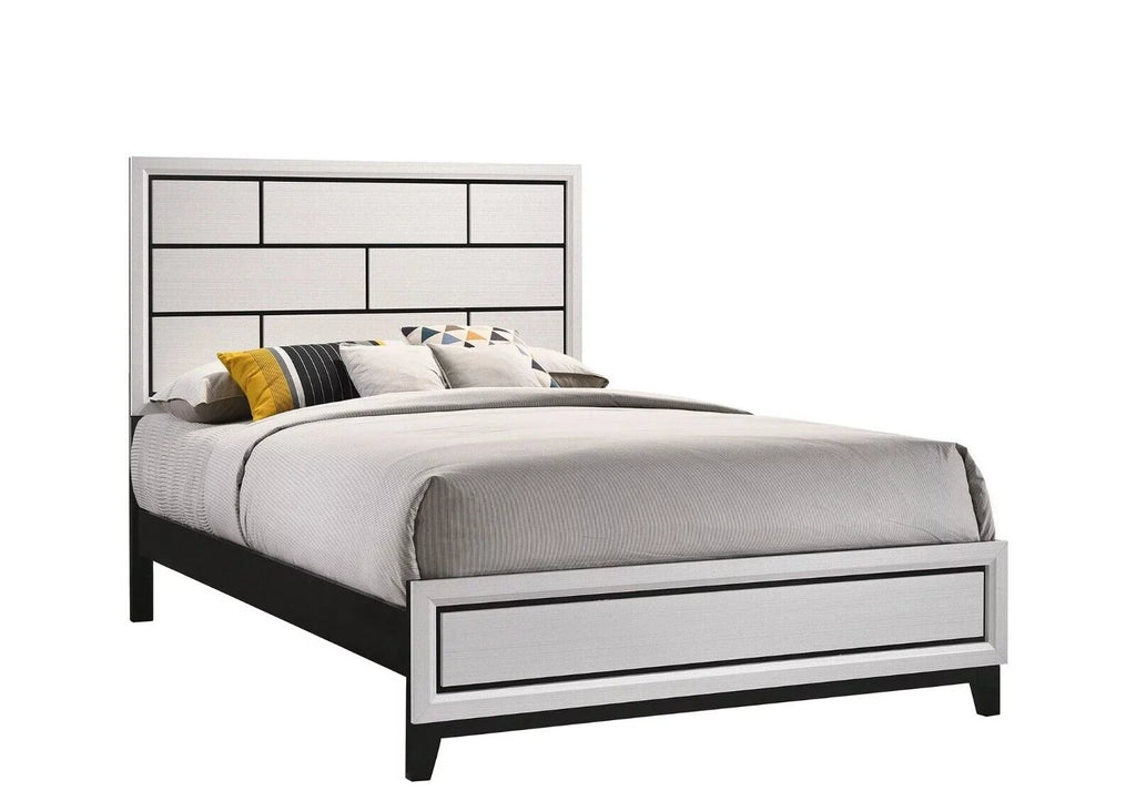 4pc Full Size Bed Dresser Mirror Nightstand White Bedroom Furniture Set H699727