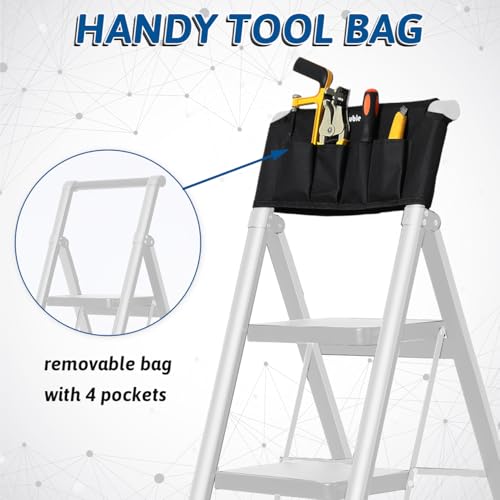 2 Step Folding Steel Step Ladder 330 Lbs Black C77676