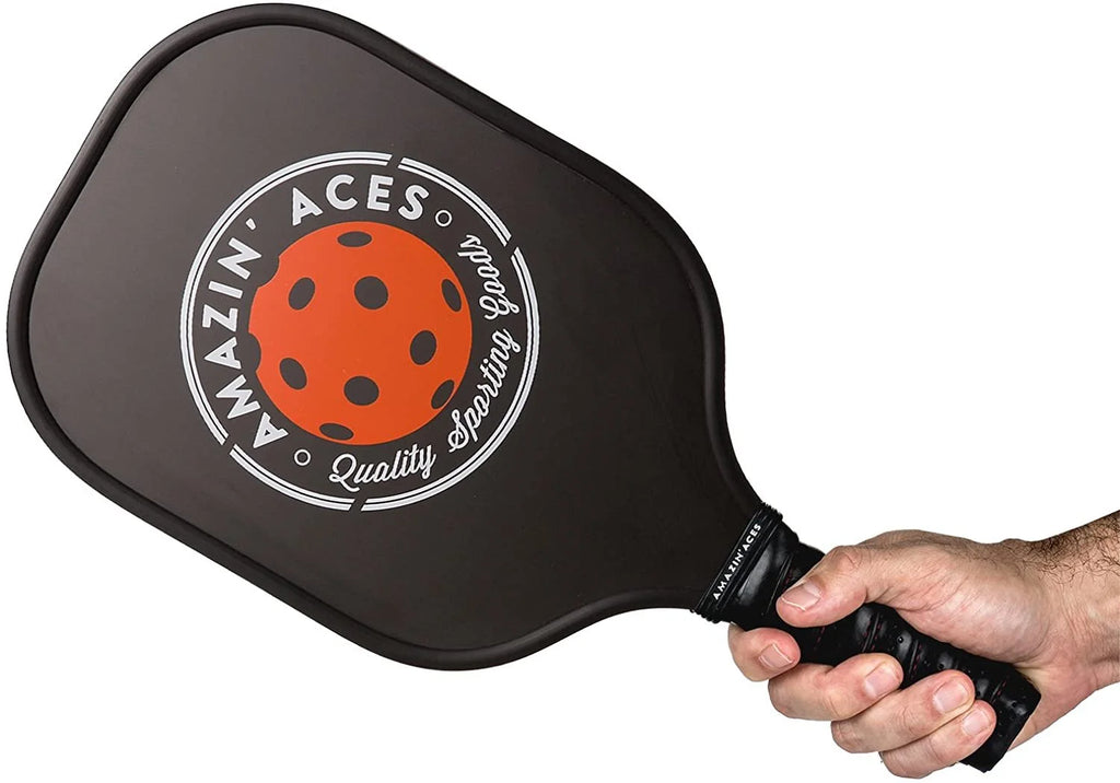 Two Graphite Pickleball Paddles Set with Four Balls and Mesh Carry Bag Z475