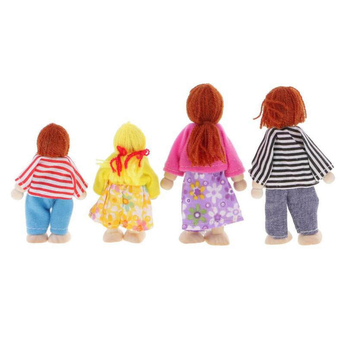 Flexible Wooden Dolls Family of 4 B623