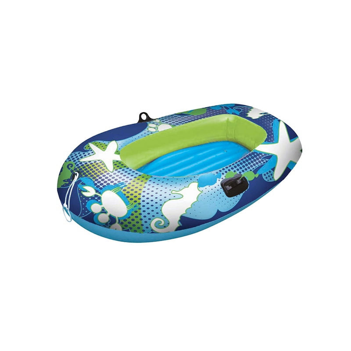 59" Blue and Lime Green Inflatable Swimming Pool Boat I9654