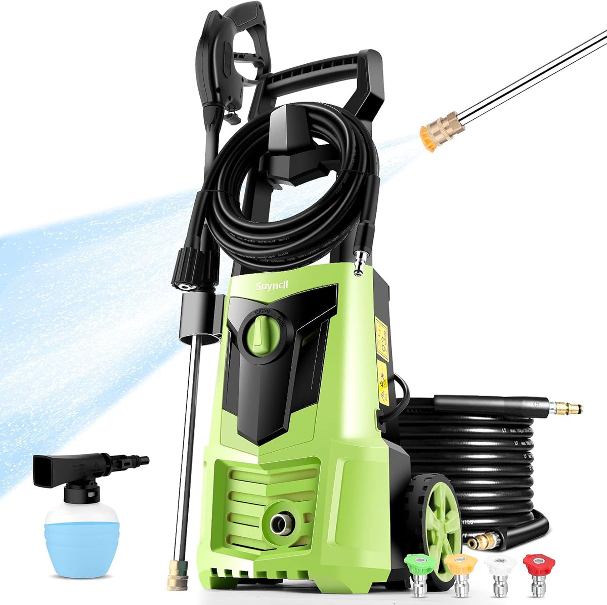 Green Electric Pressure Washer with 4 Nozzles C966319