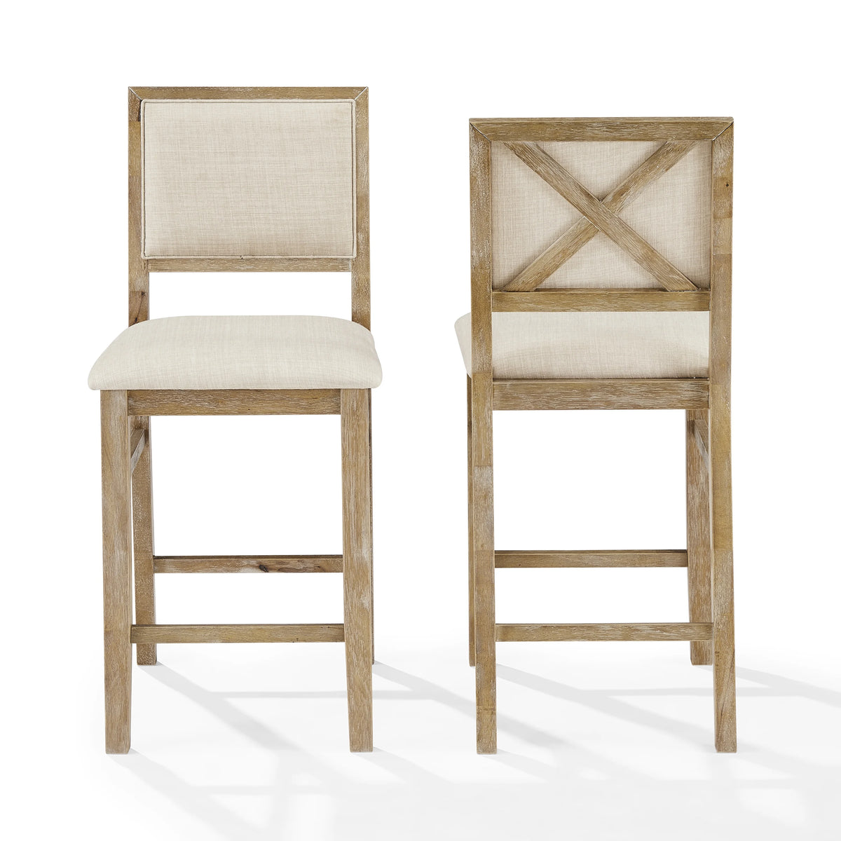 Upholstered Wood Counter Height Bar Stools Set of 2 K93447