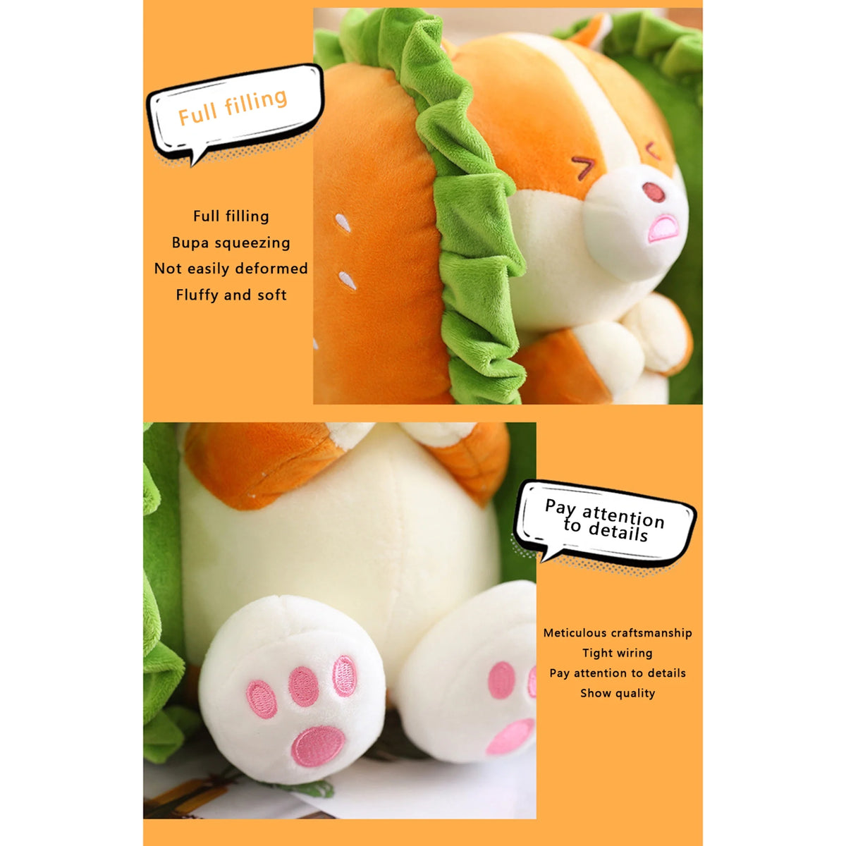 Fuzzy Hamburger Plush Toy T445978