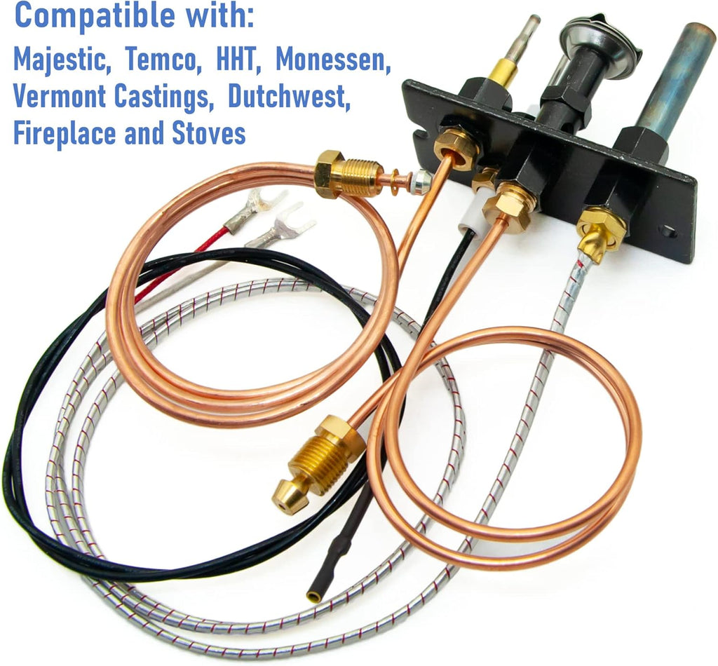 Propane and Natural Gas 3 Way Pilot Assembly for Fireplace and Stoves E77945