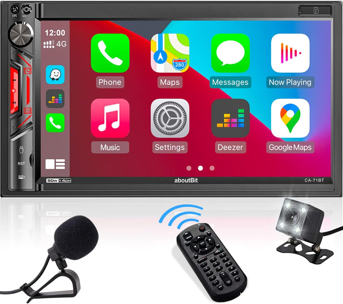 Car Stereo Receiver with Bluetooth, 7 HD Capacitive Touchscreen, AM/FM Car Radio O567664