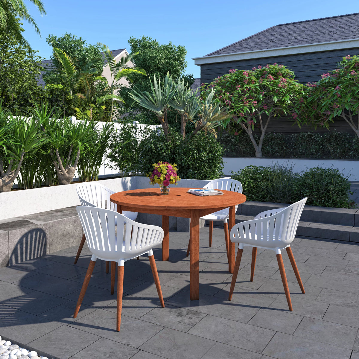Eucalyptus Wood Outdoor Round Table N6780