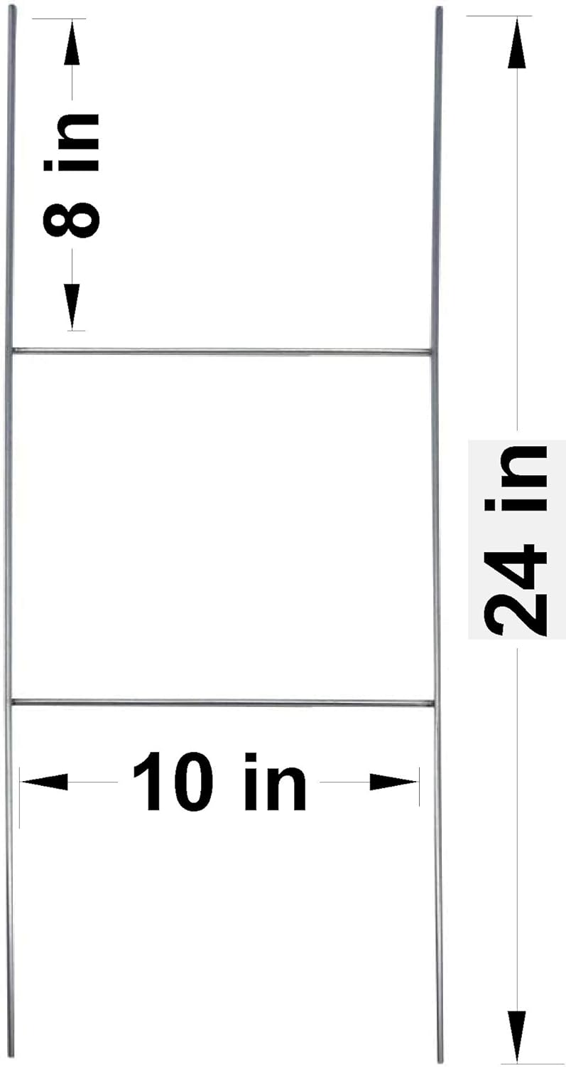 100 Pack Galvanized Wire Double H-Frame Stake 24 Tall 10 Wide D60453